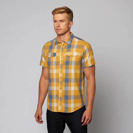 Tuttle Plaid Button Up // Gold (S)