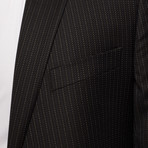 Versace Collection // Wool Two-Piece Suit // Black, Navy + White Bead Stripe (US: 48R)