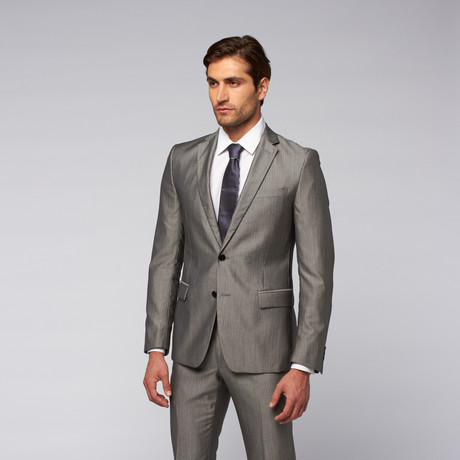 Versace Collection // Two-Piece Suit // Grey Sheen Pinstripe (US: 48R)