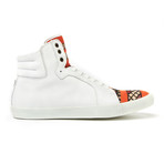 Samrock High Top Sneaker // White + Orange (Euro: 39)