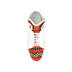 Samrock High Top Sneaker // White + Orange (Euro: 39)
