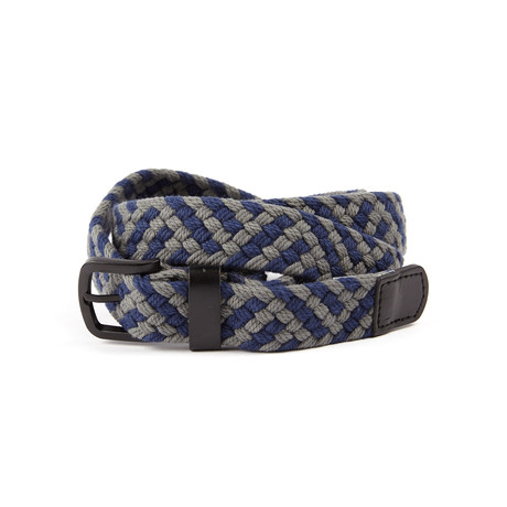 Woven Belt // Grey + Royal