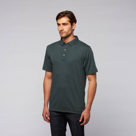 Button-Down Interlock Knit Polo // Cypress (S)