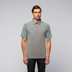 LinkSoul // Short-Sleeve Colorblock Knit Shirt // Heather Grey (XL)