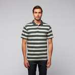 Short-Sleeve Slub Jersey Stripe Knit Golf Shirt // Cypress (XL)