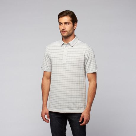 Short-Sleeve Performance Stripe Knit Golf Shirt // Chalk (S)