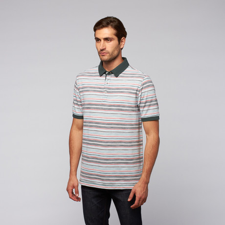 Short-Sleeve Stripe Classic Knit Golf Shirt // Cypress (S)