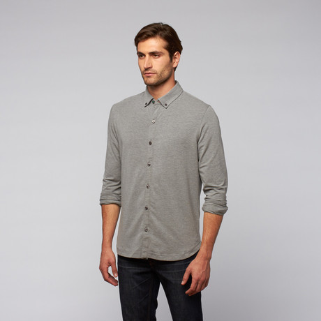 Linksoul // Long-Sleeve Stretch DryTech Shirt // Dark Heather Grey (S)