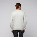 Cotton + Cashmere V-Neck Golf Sweater // Heather Chalk (M)