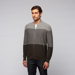 Full-Zip Colorblock Golf Sweater // Heather Grey (M)