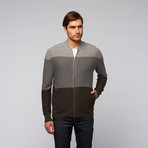 Full-Zip Colorblock Golf Sweater // Heather Grey (M)