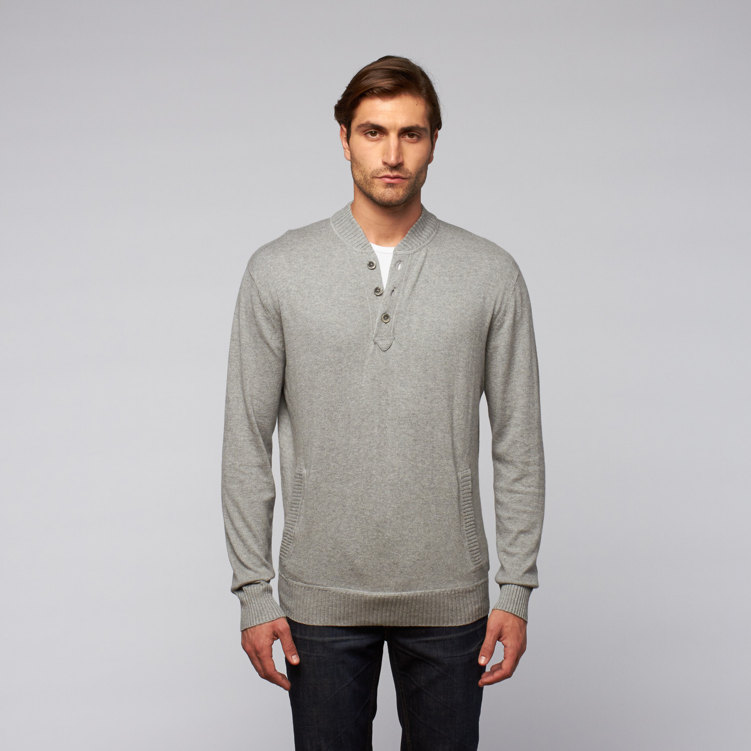 Henley Sweater // Heather Grey (S) - Linksoul - Touch of Modern