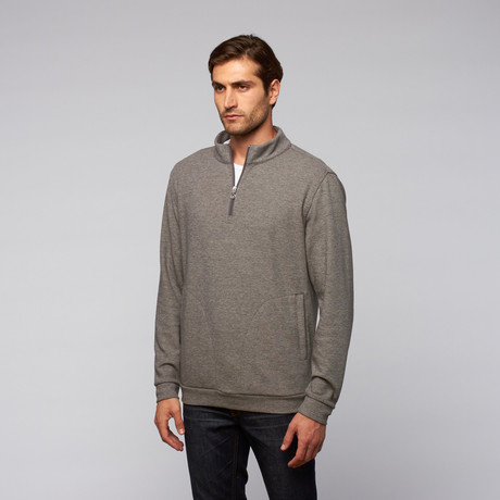 Birdseye Pique Cotton Golf Quarter-Zip // Charcoal (S)