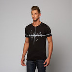Ribbon Printed Tee // Black (XS)