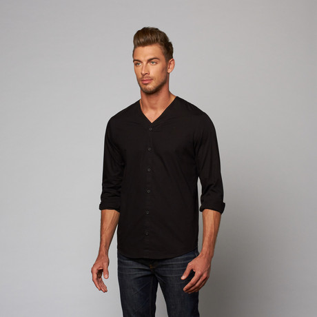 Luca V-Neck Shirt // Black (XS)