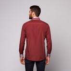 Dress Shirt // Burgundy + Silver (S)