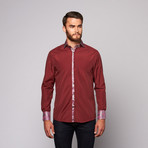 Dress Shirt // Burgundy + Silver (S)