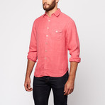 Gramercy Foundry // Birds Eye Button Up Shirt // Rose (S)