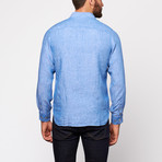 Gramercy Foundry // Top Notch Linen Button Up Shirt // Chambray (S)