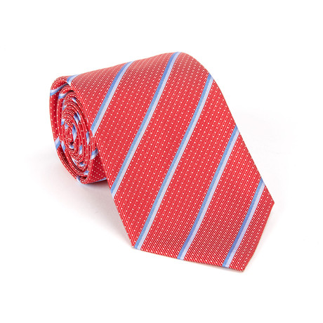 Versace Collection Silk Tie // Red + Blue Stripe