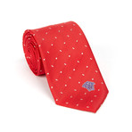 Versace Collection Silk Tie // Red + Silver Rectangle