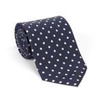 Versace Collection Silk Tie // Navy + White Polka Dot