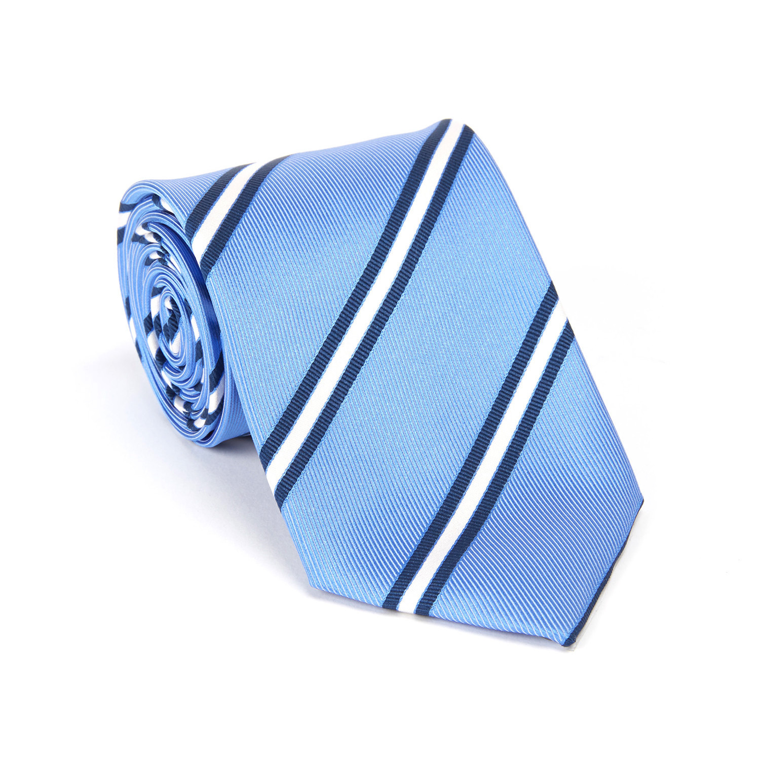 Versace Collection Silk Tie // Blue + Silver Stripe - The Ultimate ...