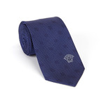 Versace Collection Silk Tie // Navy + Blue Squares