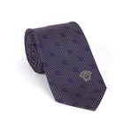 Versace Collection Silk Tie // Navy + Gold Squares