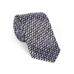 Versace Collection Silk Tie // Navy + Silver Pattern