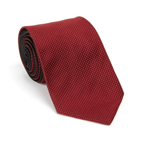 J. Lindeberg Silk Tie // Maroon Micro Dot