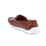 J's Awake Contrast Stitched Driving Shoe // Brown (US: 6.5)