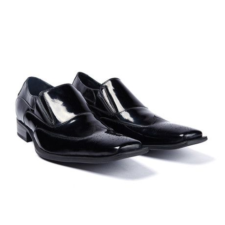 Ferro Aldo Patent Medallion Toe Slip On // Black (US: 8.5)