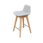 Pera Counter Stool (Taupe + Beechwood)