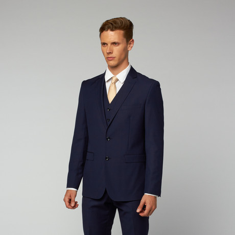 3-Piece Slim Cut Suit // Navy (US: 40S)