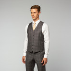 3-Piece Slim Cut Plaid Suit // Dark Gray (US: 36S)
