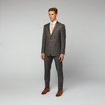 3-Piece Slim Cut Plaid Suit // Dark Gray (US: 36S)