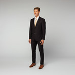 3-Piece Slim Cut Small Check Suit // Black (US: 38S)