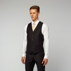 3-Piece Slim Cut Small Check Suit // Black (US: 38S)