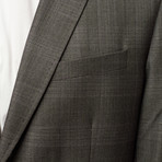 2-Piece Modern Cut Plaid Suit // Dark Gray (US: 36R)