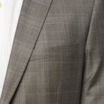 2-Piece Modern Cut Plaid Suit // Light Gray (US: 38R)