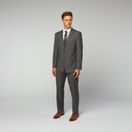 2-Piece Modern Cut Plaid Suit // Medium Gray (US: 36R)