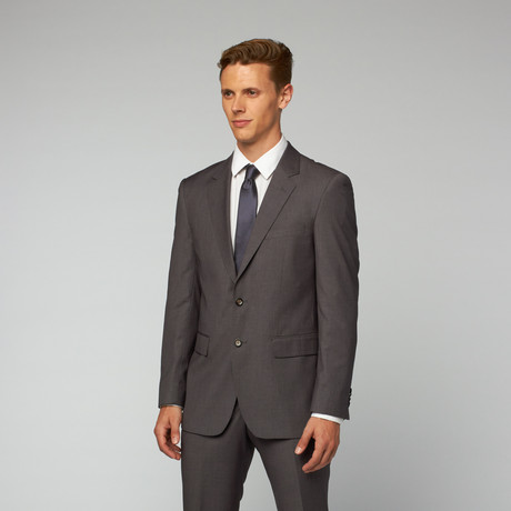 2-Piece Modern Cut Stripe Suit // Gray (US: 40S)