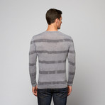 Fantasy Stripe Burnout Henley // Dark Grey (2XL)