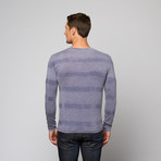 Fantasy Stripe Burnout Henley // Denim Blue (S)