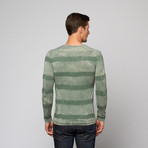 Fantasy Stripe Burnout Henley // Green (L)