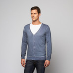 Spray Dye Slub Cardigan // Denim Blue (XS)