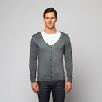 Spray Dye Slub Cardigan // Dark Grey (S)