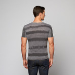 Fantasy Stripe Burnout V-Neck Tee // Dark Grey (M)