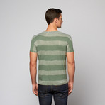 Fantasy Stripe Burnout V-Neck Tee // Green (XL)